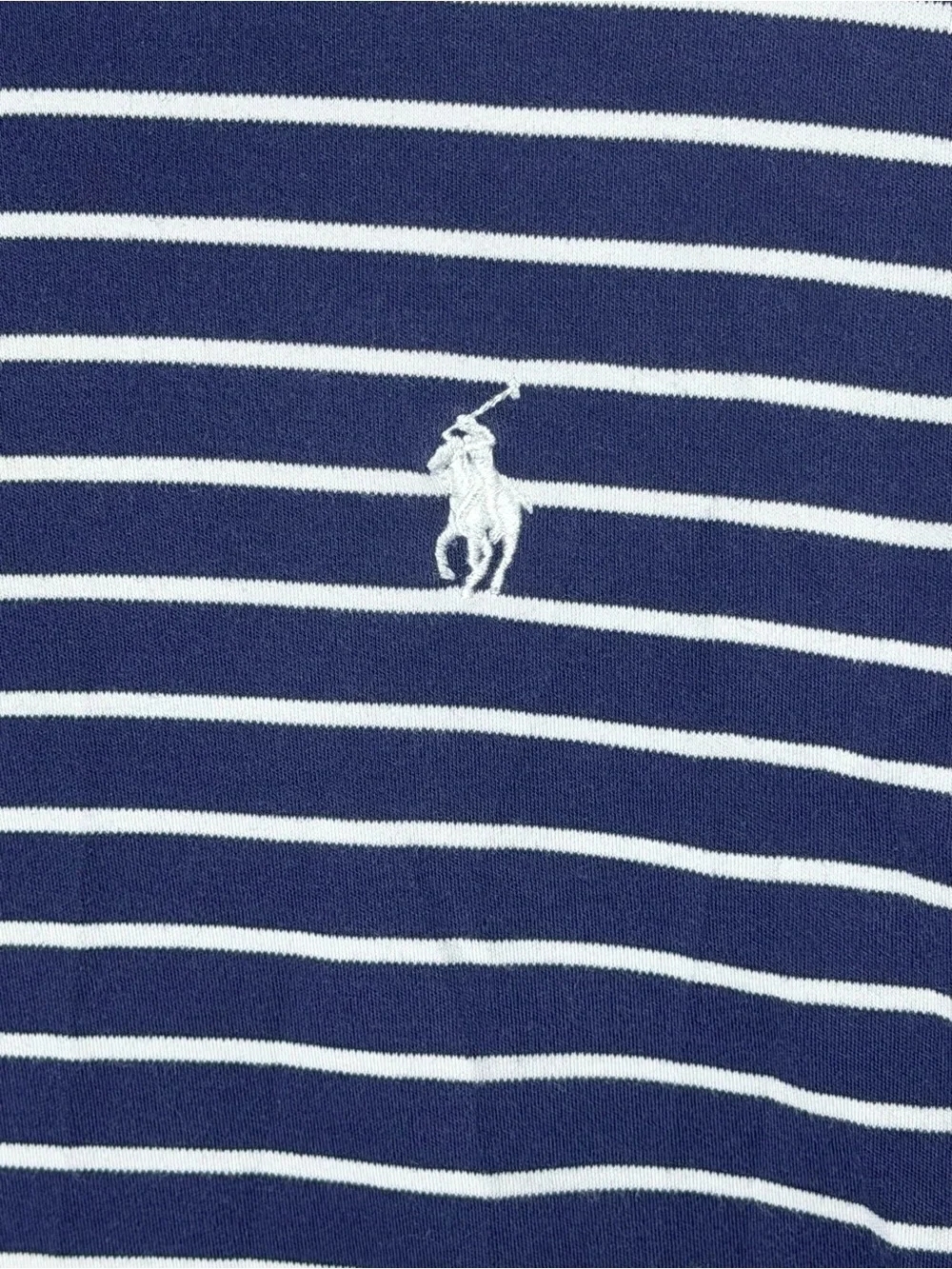 Polo Ralph Lauren Men's XL Pima Soft Touch Polo Shirt Navy White Striped